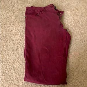 Burgundy jeans medium to large